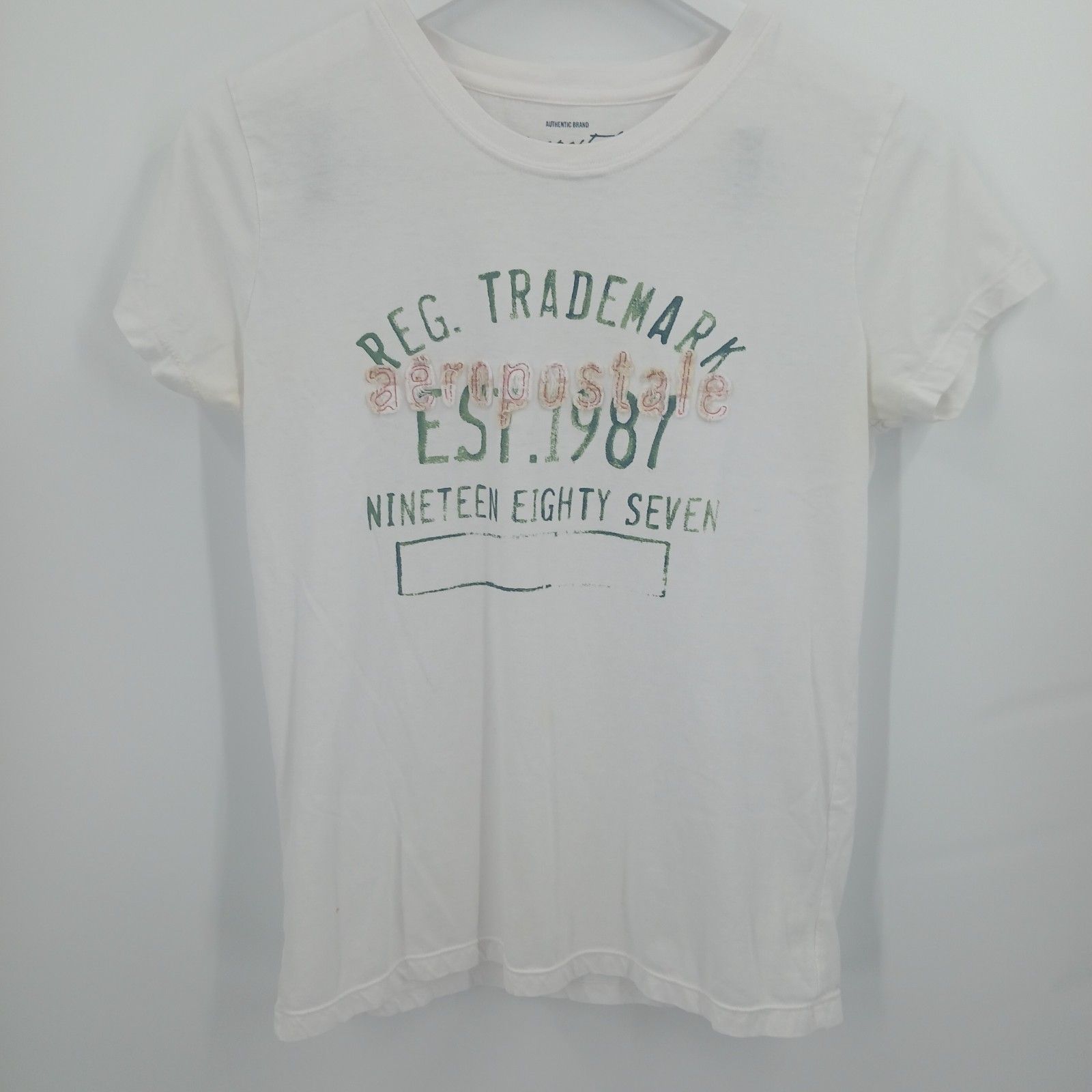 Womens Size Xl White Aeropostale Graphic Tee Shirt Basic Top